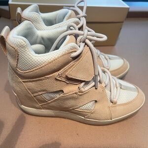 Sorel Beige Sport Wedge Sneakers